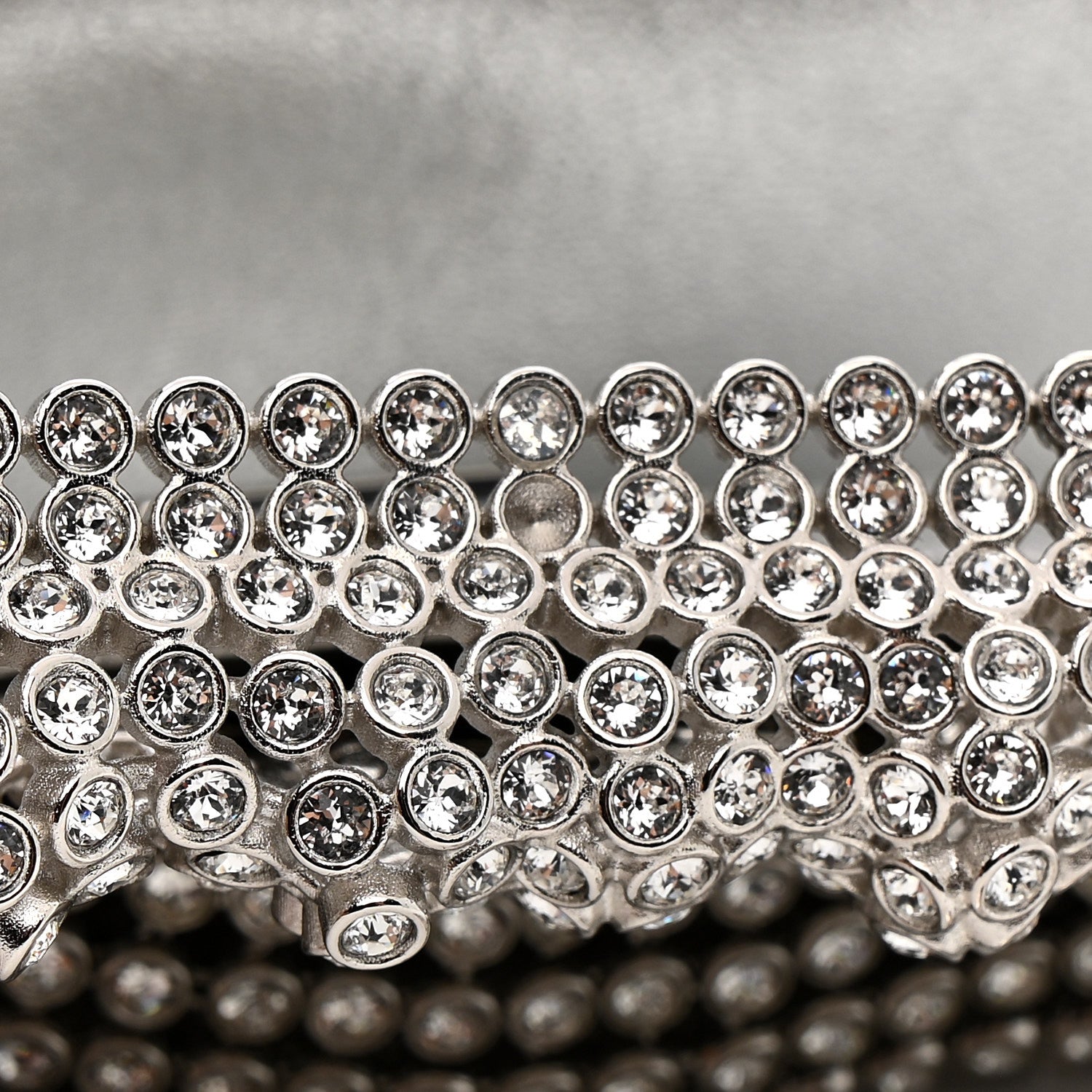 Chanel Crystal Embellished Metallic Lambskin Mini Chanel 22 Silver 10 of 11