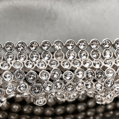 Chanel Crystal Embellished Metallic Lambskin Mini Chanel 22 Silver 10 of 11