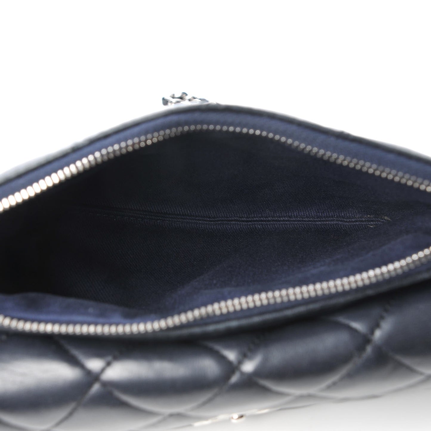 Lambskin Quilted Daily Zippy Crossbody Navy