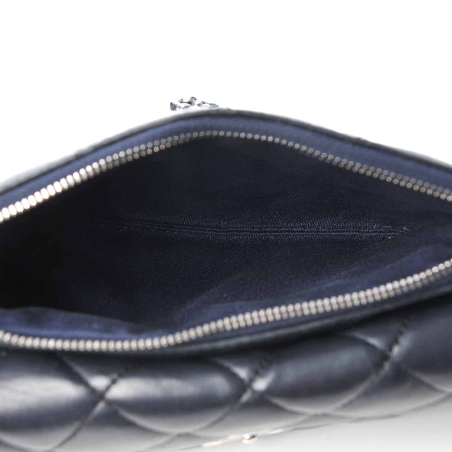 Chanel Lambskin Quilted Daily Zippy Crossbody Navy 5 of 9