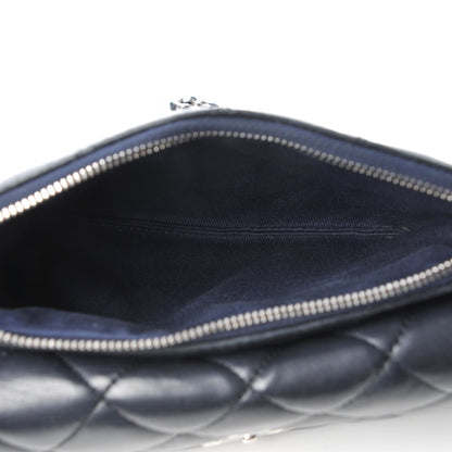 Chanel Lambskin Quilted Daily Zippy Crossbody Navy 5 of 9