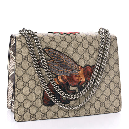 Gucci GG Supreme Monogram Snakeskin Flower Embroidered Medium Dionysus Shoulder Bag Beige Orange 3 of 11