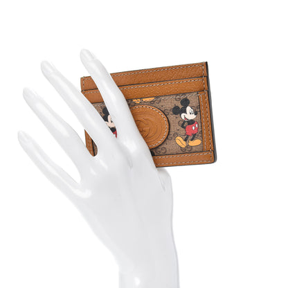 Gucci X DISNEY Mini Vintage GG Supreme Monogram Mickey Mouse Card Holder Beige Vintage Sun Oil 2 of 7