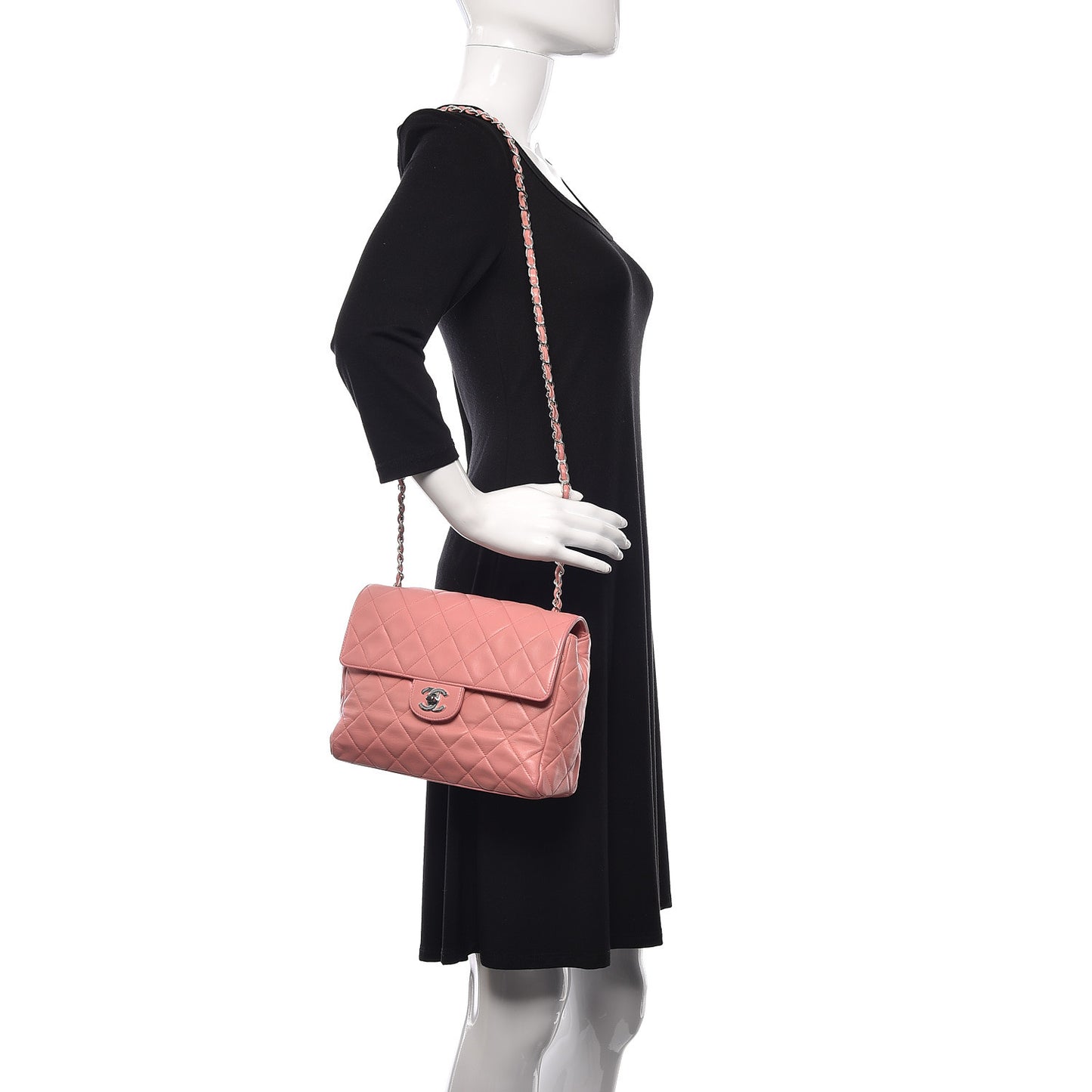 Lambskin Quilted Small Single Flap Pink