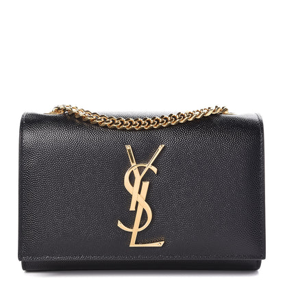 Saint Laurent Grain De Poudre Small Monogram Kate Satchel Black 1 of 8