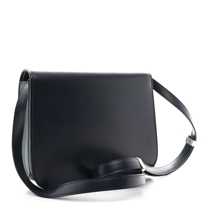Celine Box Calfskin Medium Classic Box Flap Bag Navy Light Blue 3 of 11