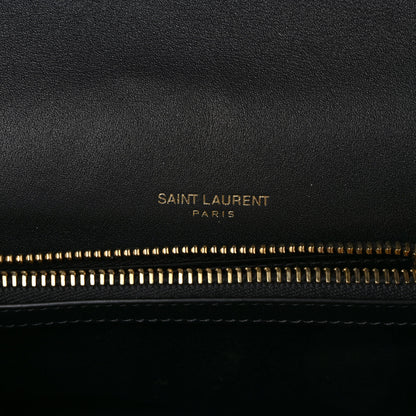Saint Laurent Corduroy Matelasse Chevron Monogram Medium College Bag Softy Black 6 of 8