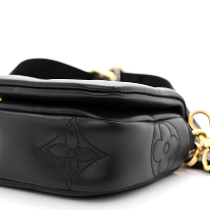 Louis Vuitton Calfskin Bubblegram Wallet On Strap Black 9 of 12