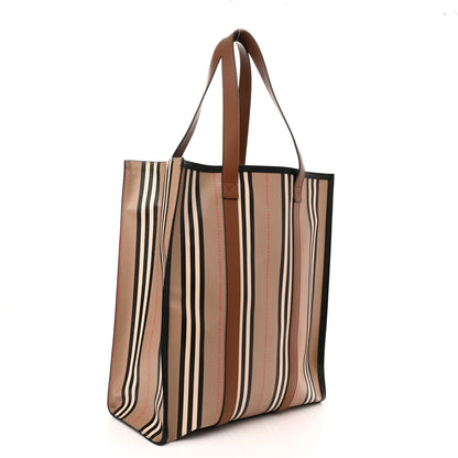 Burberry E-Canvas Stripe Book Tote Tan Archive Beige 3 of 9