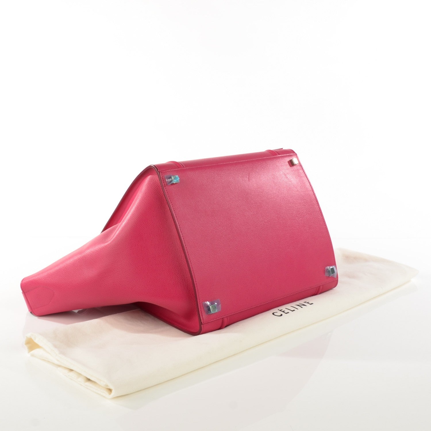 Celine Grained Calfskin Medium Phantom Luggage Fuchsia 4 of 8