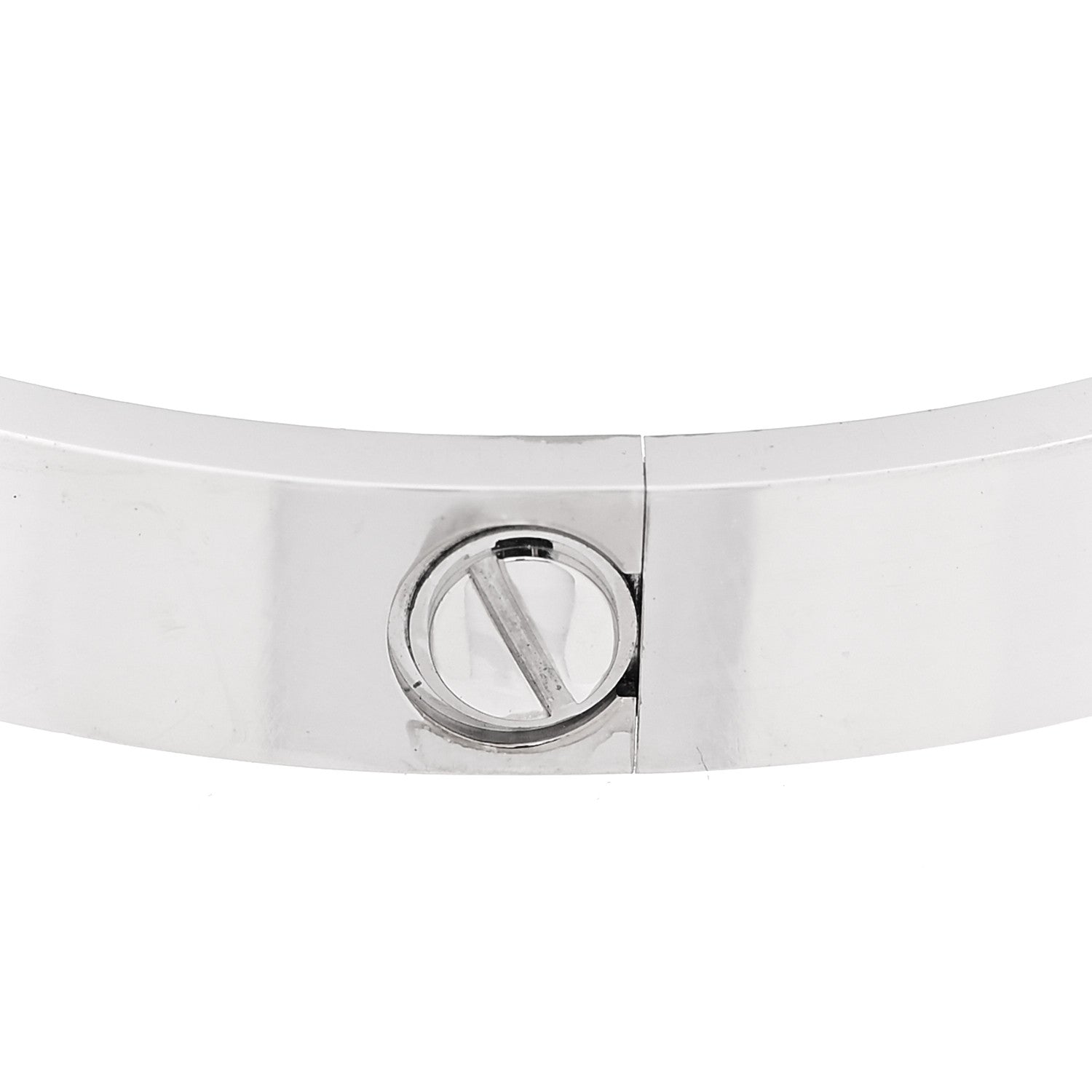 Cartier 18K White Gold 4 Diamond Love Bracelet 17 9 of 10