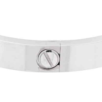 Cartier 18K White Gold 4 Diamond Love Bracelet 17 9 of 10