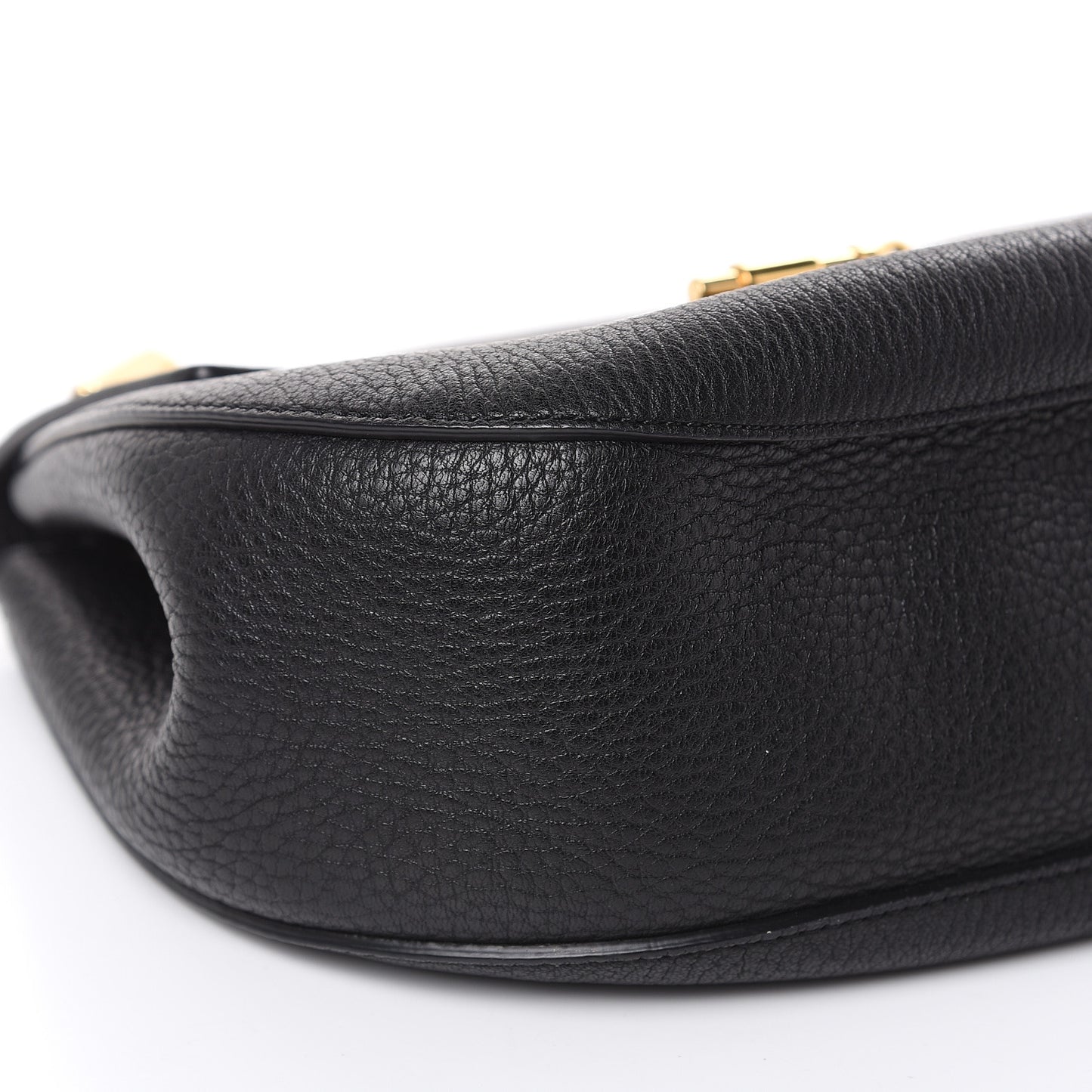 Grained Lambskin Drew Shoulder Bag Black