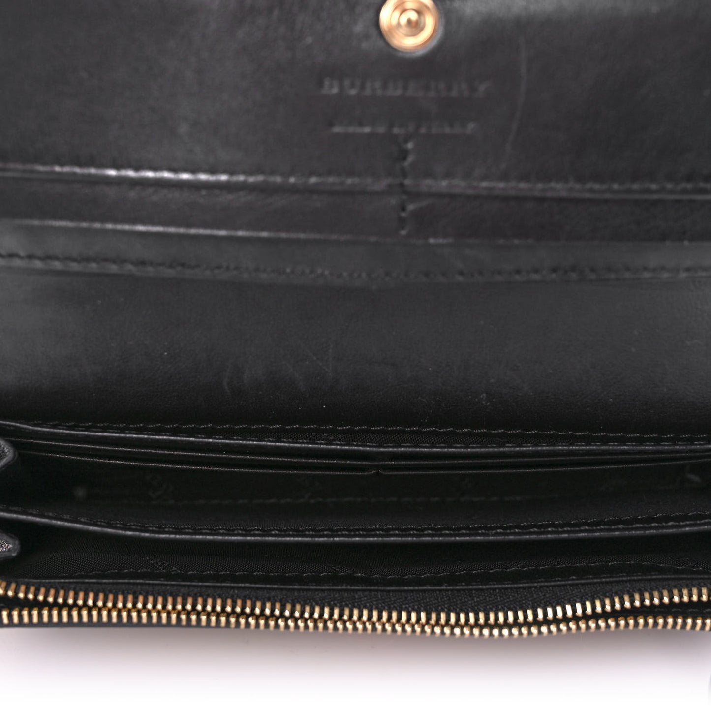 Calfskin House Check Porter Continental Wallet Black