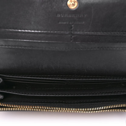 Burberry Calfskin House Check Porter Continental Wallet Black 5 of 9