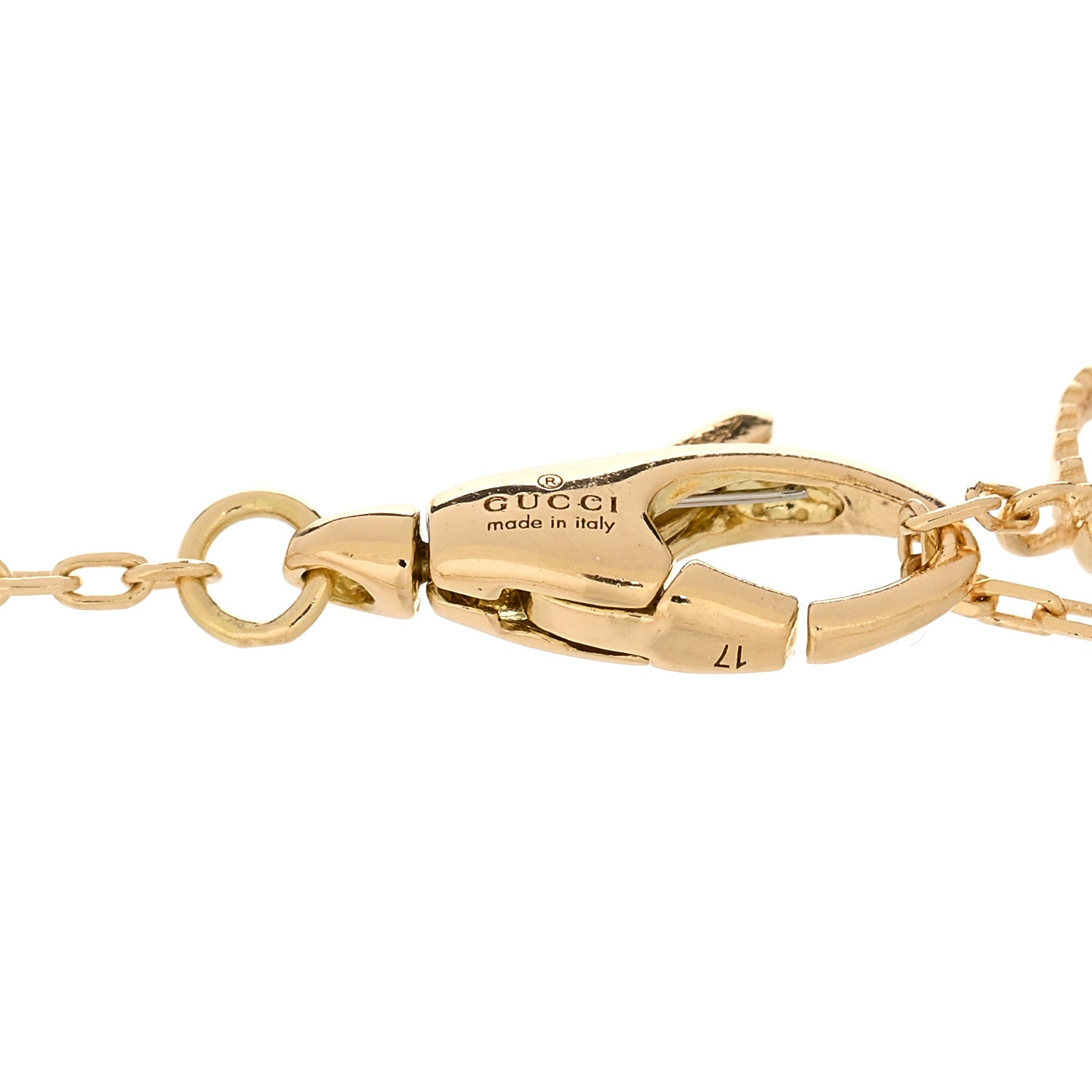 Gucci 18K Yellow Gold Diamond Le Marche Des Merveilles Butterfly Bracelet 17 3 of 4