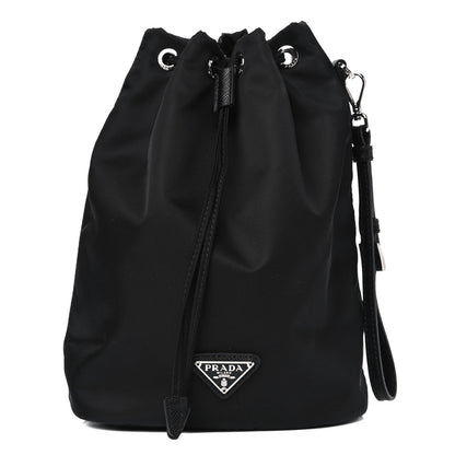 Prada Saffiano Tessuto Nylon Vela Bucket Wristlet Black 1 of 4