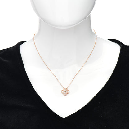Van Cleef & Arpels 18K Rose Gold Diamond Vintage Alhambra Pendant Necklace 2 of 5