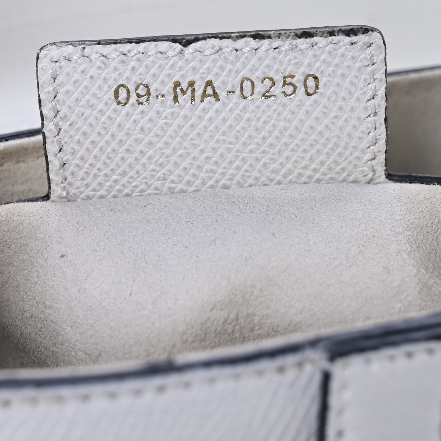Grained Calfskin Saddle Bag White