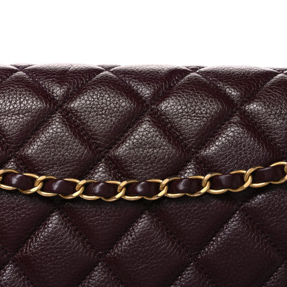 Chanel Grained Calfskin Quilted XXL Travel Flap Bag Burgundy 8 of 10