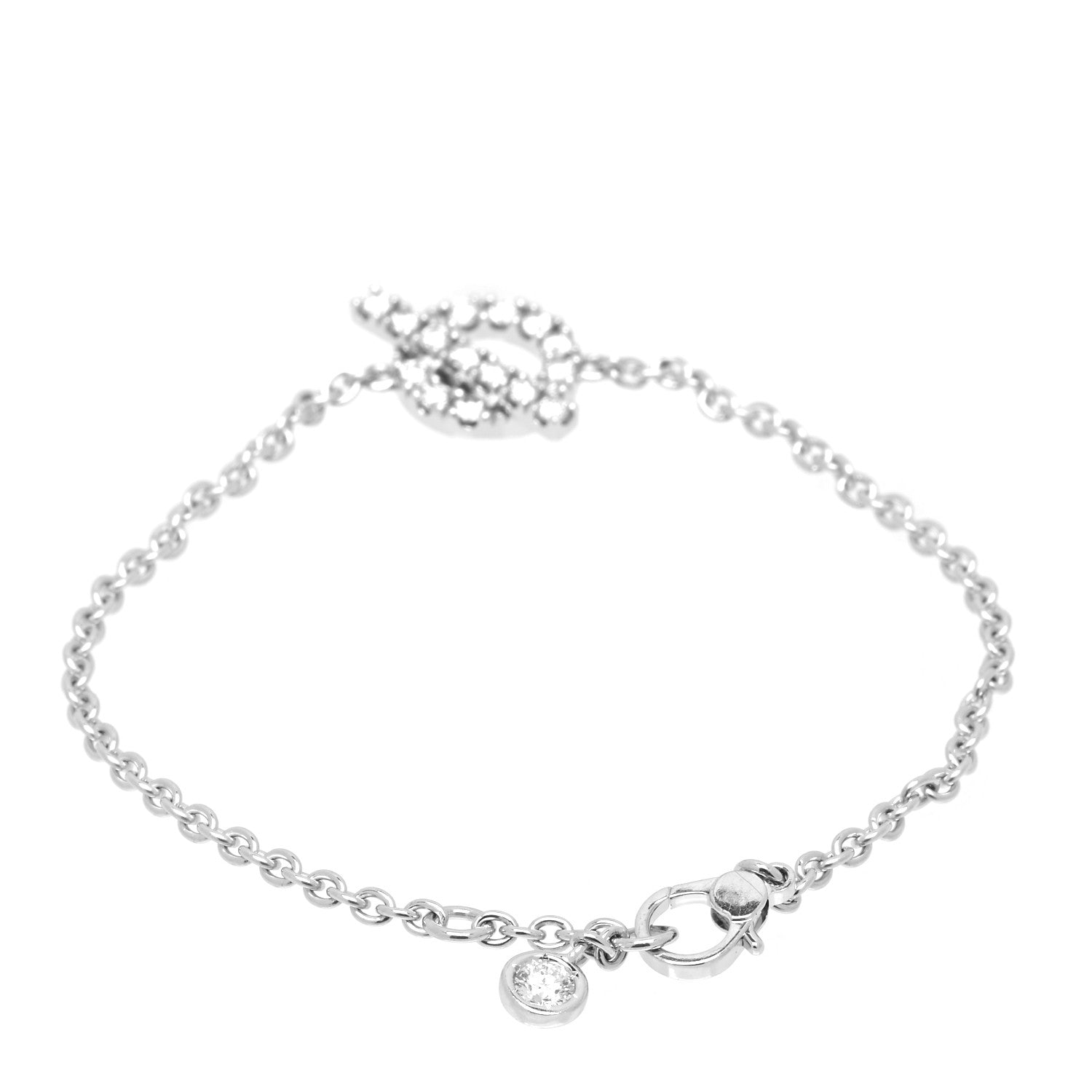 Hermes 18K White Gold Diamond Finesse Bracelet SH 2 of 6