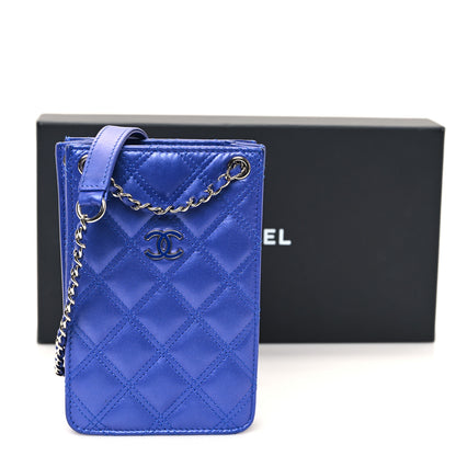 Chanel Calfskin Quilted Crossbody CC Phone Holder Dark Blue 12 of 12