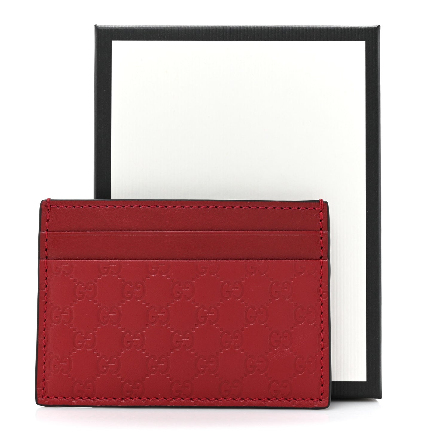 Guccissima Card Holder Hibiscus Red
