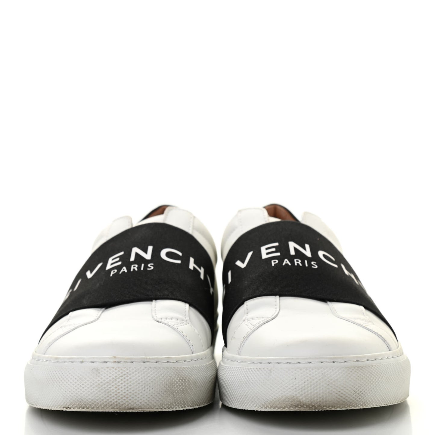 Calfskin Band Logo Womens Urban Street Sneakers 39.5 White Black