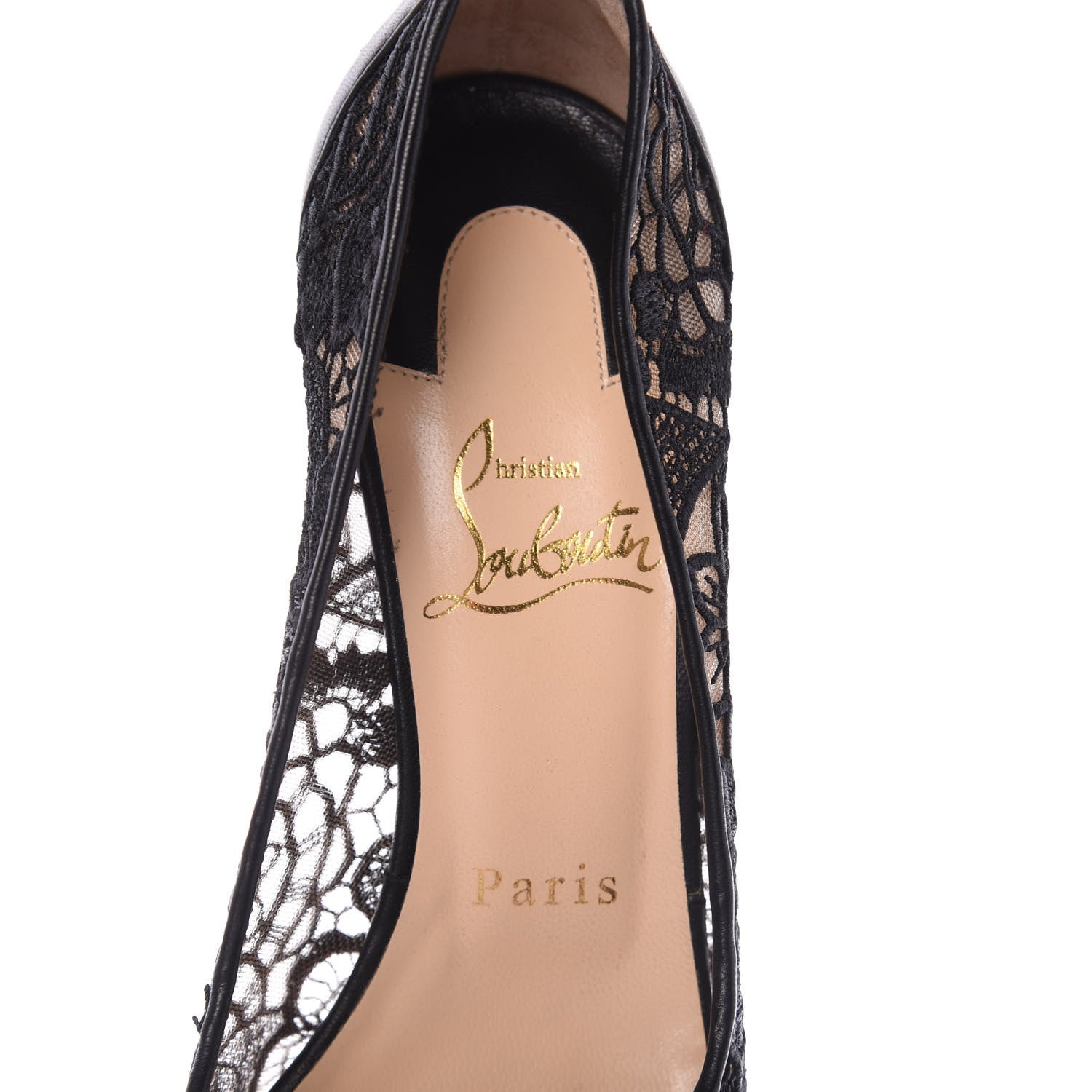 Christian Louboutin Nappa Rete Very Lace 100 Pumps 36.5 Black 8 of 11