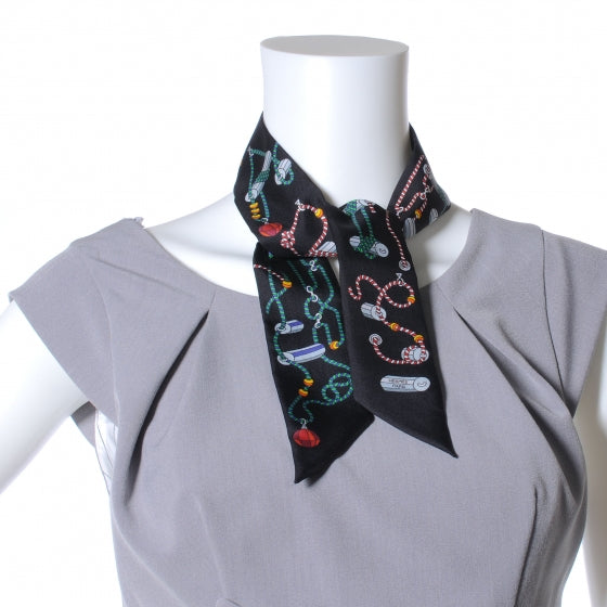 Silk Cordages Twilly Scarf Black