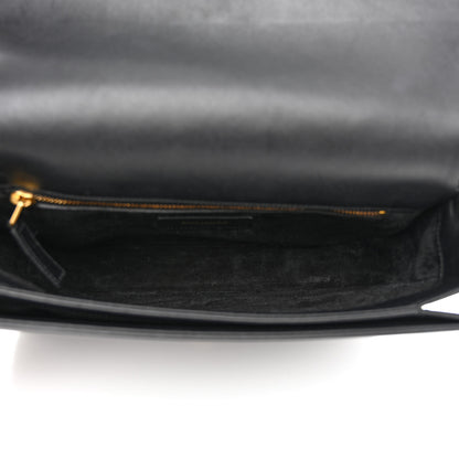 Saint Laurent Smooth Calfskin Medium Classic Monogram Universite Bag Black 5 of 12