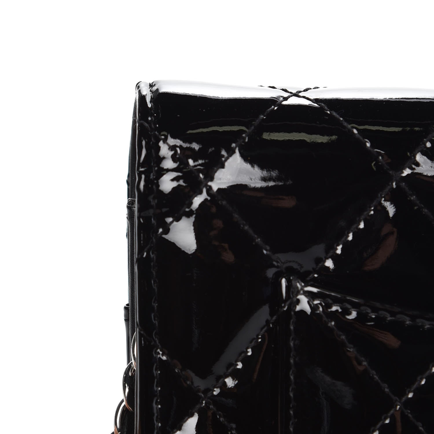 Chanel Patent Quilted Wallet On Chain WOC Black 9 of 9