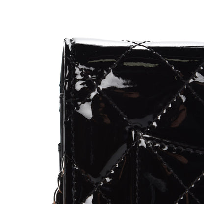 Chanel Patent Quilted Wallet On Chain WOC Black 9 of 9