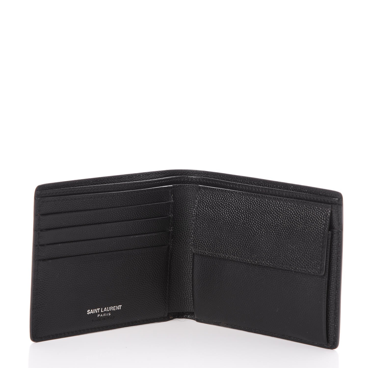 Saint Laurent Grain De Poudre Studded Bi-Fold Wallet Black 5 of 7