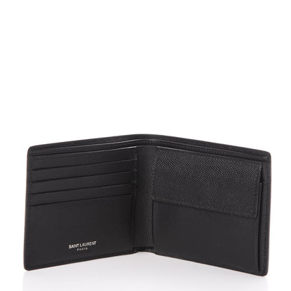 Saint Laurent Grain De Poudre Studded Bi-Fold Wallet Black 5 of 7
