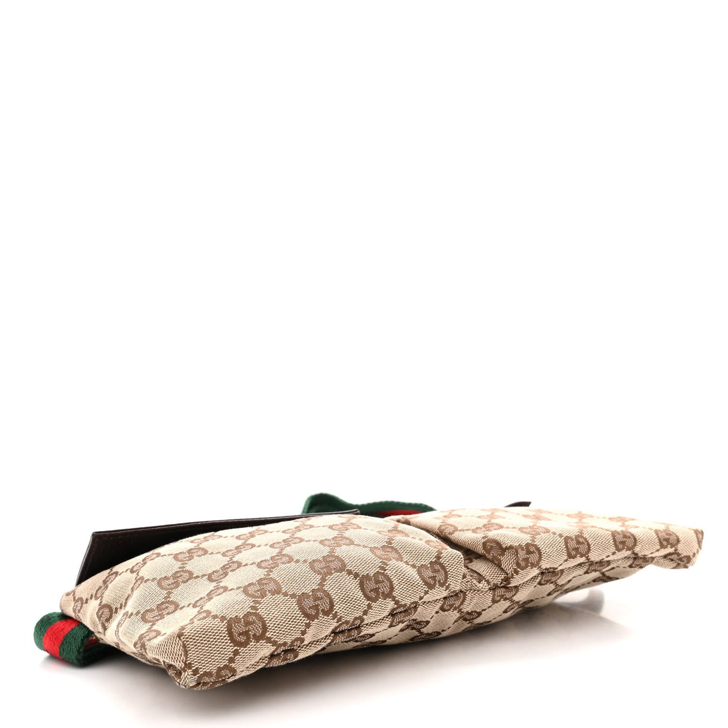 GG Monogram Web Double Pocket Belt Bag Dark Brown