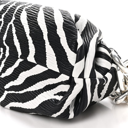 Bottega Veneta Nappa Zebra Print The Pouch Chain White Black 10 of 11