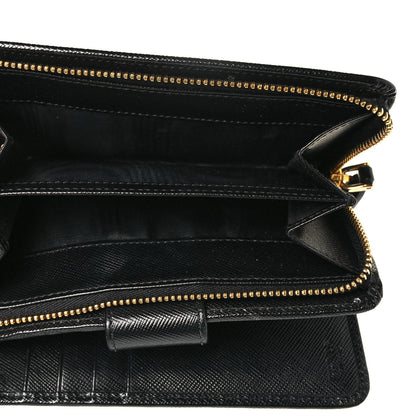 Prada Saffiano Metal Compact Wallet Black 8 of 10