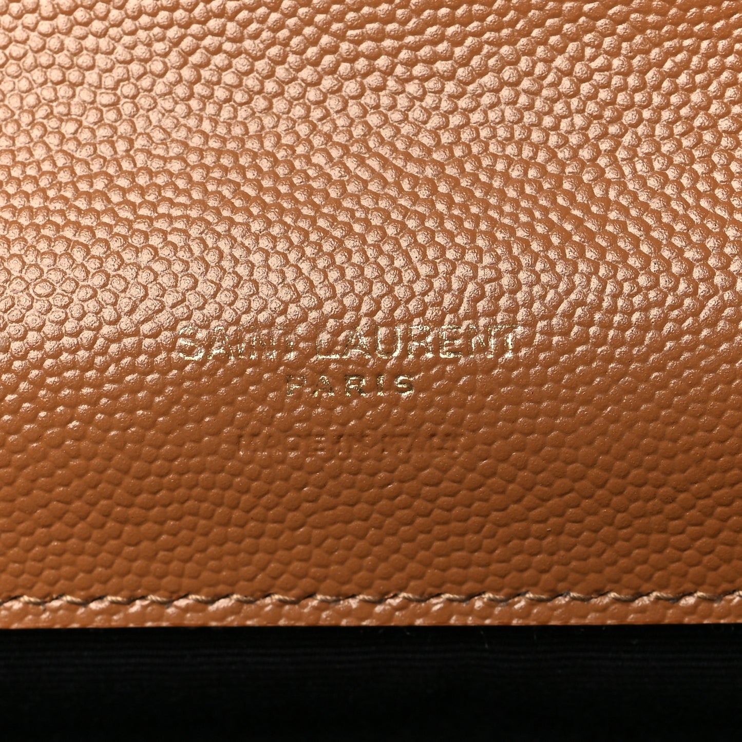 Grain De Poudre Matelasse Chevron Monogram Cassandre Flap Pouch Natural Dark
