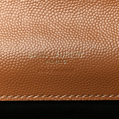Saint Laurent Grain De Poudre Matelasse Chevron Monogram Cassandre Flap Pouch Natural Dark 6 of 11