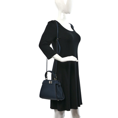 Fendi Cuoio Roma Sellerissima Nappa Sintetica Tape Stitch Mini Peekaboo Notte 2 of 9