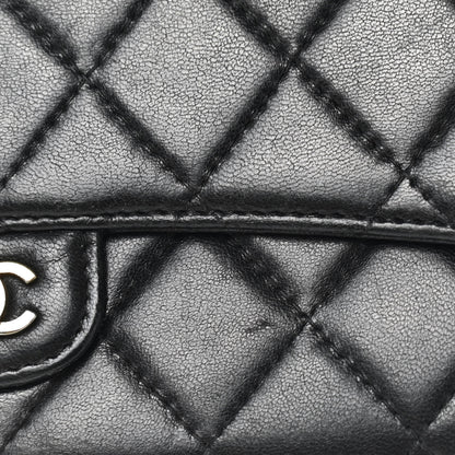 Chanel Lambskin Quilted Large Gusset Flap Wallet Black 20 of 24