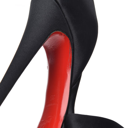 Christian Louboutin Satin Volpi Peep Toe 150 Platform Sandals 35 Black 12 of 15