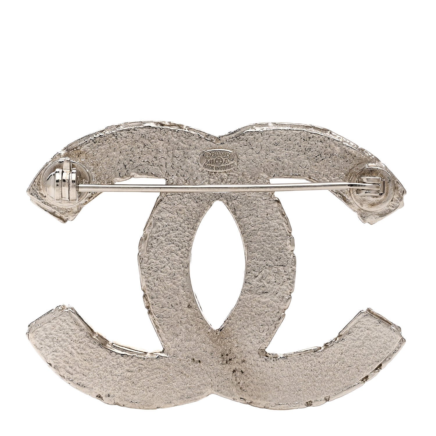 Chanel Crystal CC Brooch Silver 3 of 5