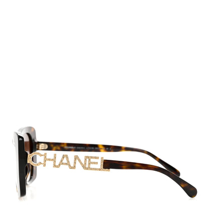 Chanel Acetate Strass Square Sunglasses 5422-B Tortoise 3 of 8