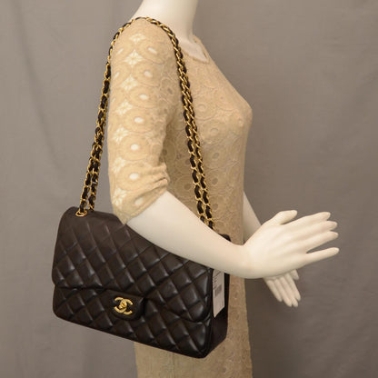 Chanel Lambskin Jumbo Double Flap Black 2 of 10