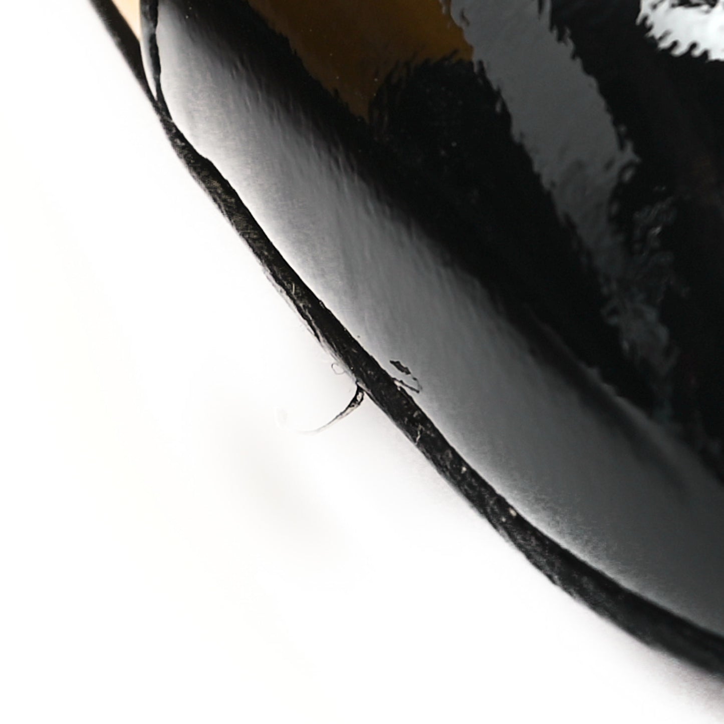 Patent Calfskin Cap Toe CC Pumps 37.5 Black Yellow