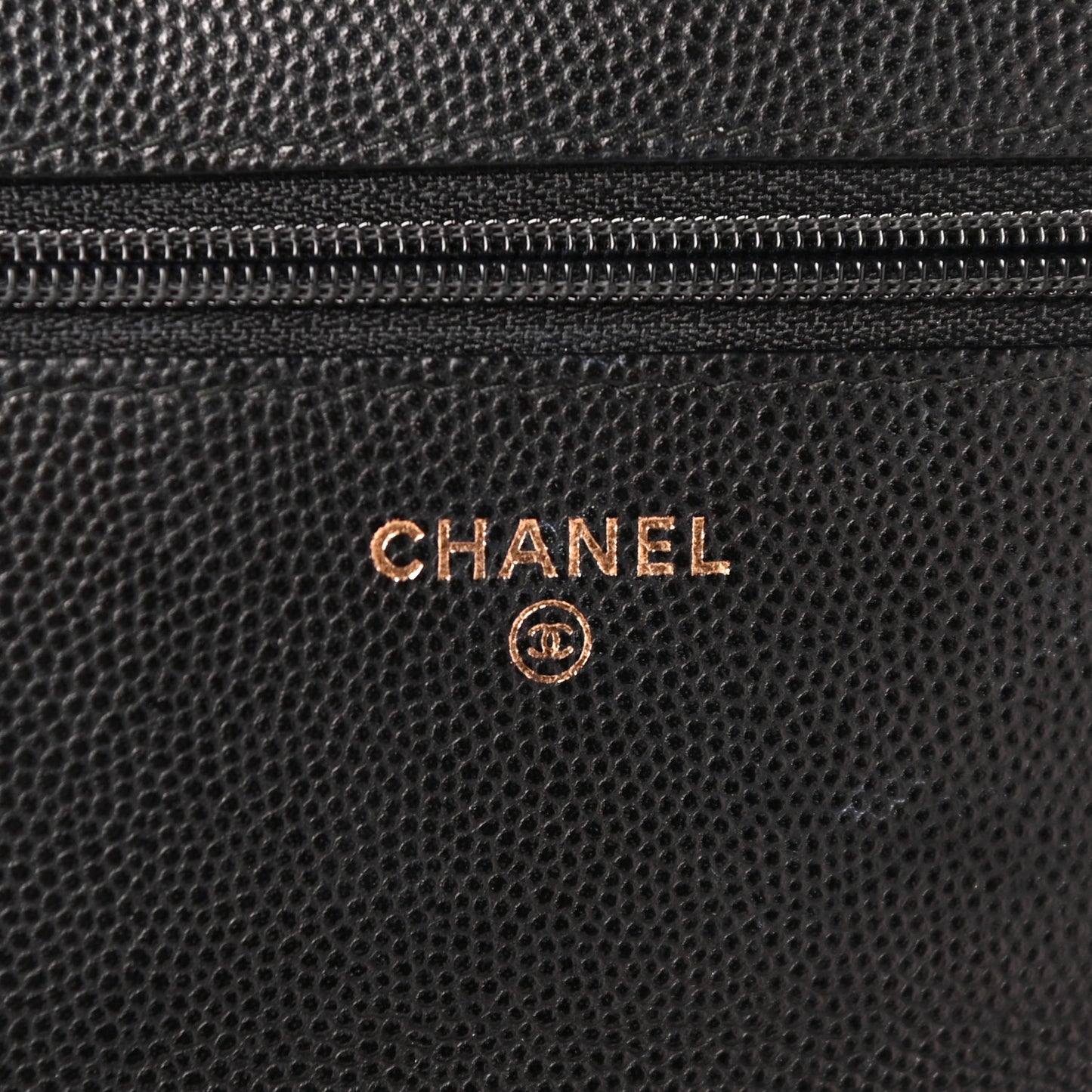 Caviar Quilted Golden Class Wallet On Chain WOC Black