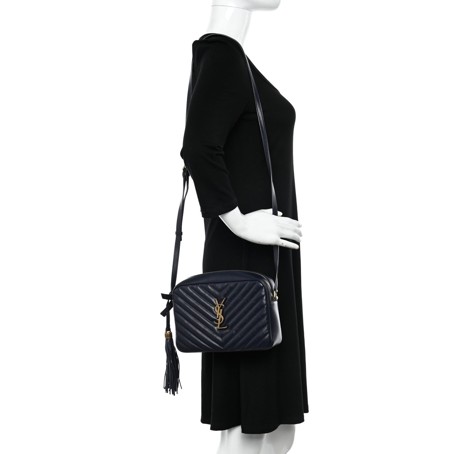 Calfskin Matelasse Monogram Lou Camera Bag Navy