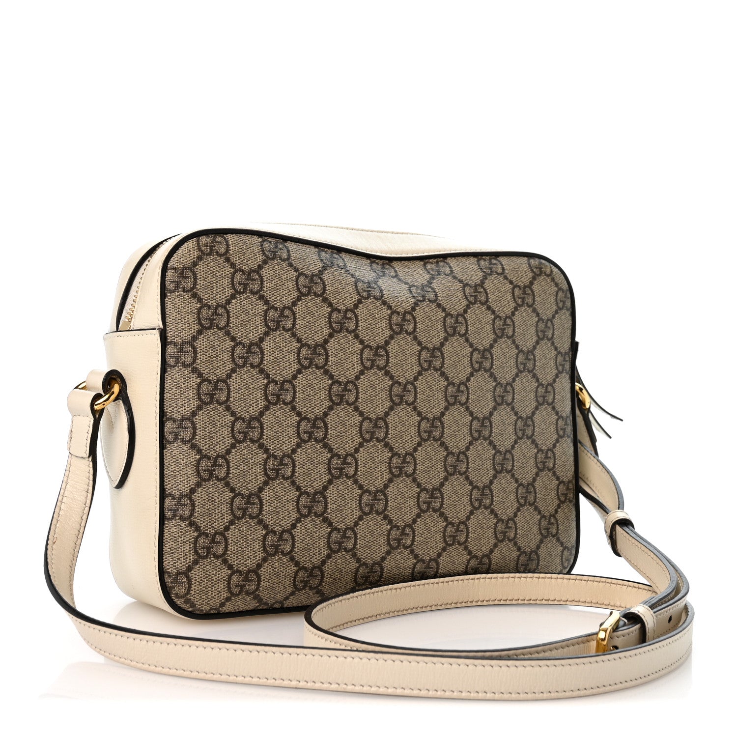 Gucci GG Supreme Monogram Small Horsebit 1955 Shoulder Bag Beige Mystic White 3 of 14